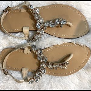 Rhinestone sandals; gorgeous, sparkly - sz 8